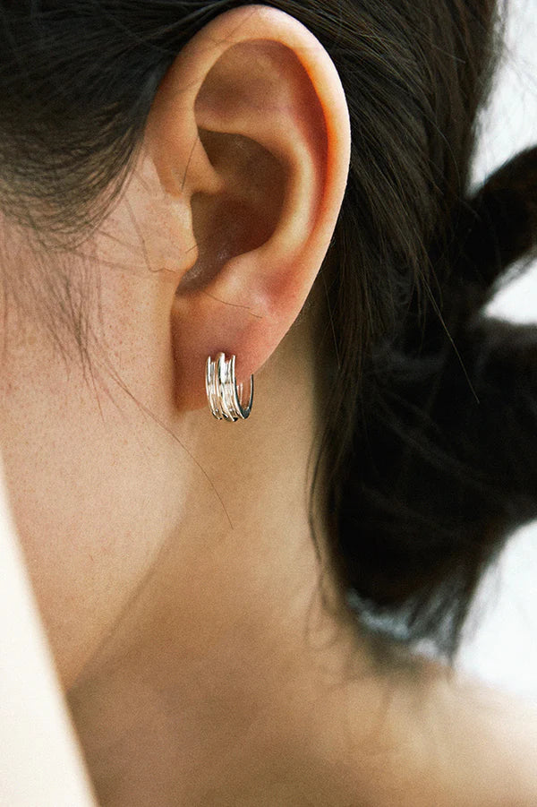ROUNDED POTTERY VESSEL ONE-TOUCH EARRINGS