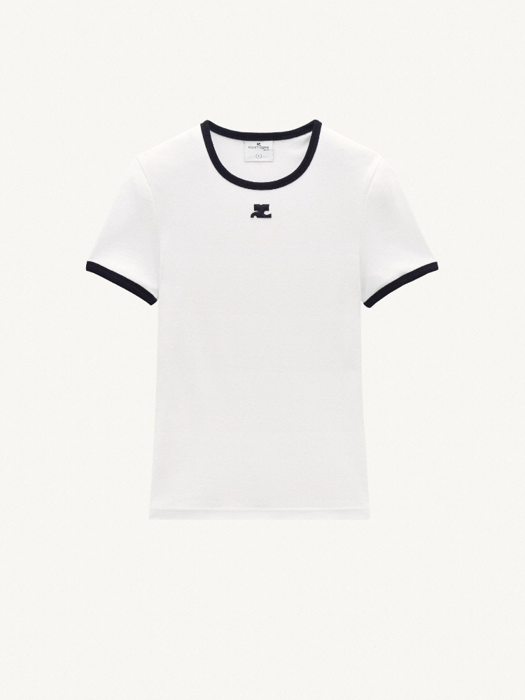 Bumpy Contrast T-Shirt White