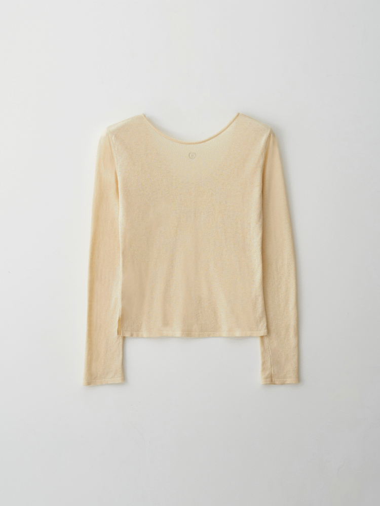 See-through Boat Neck Knit