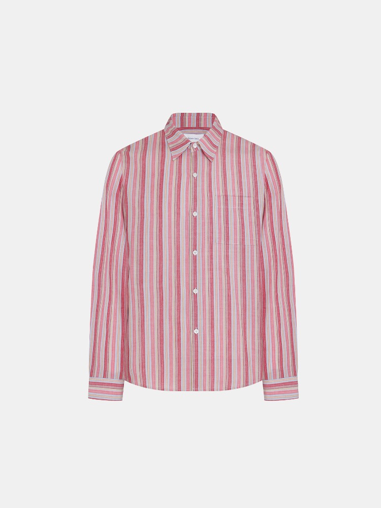 Avery Oversized Stripe Shirts Pink