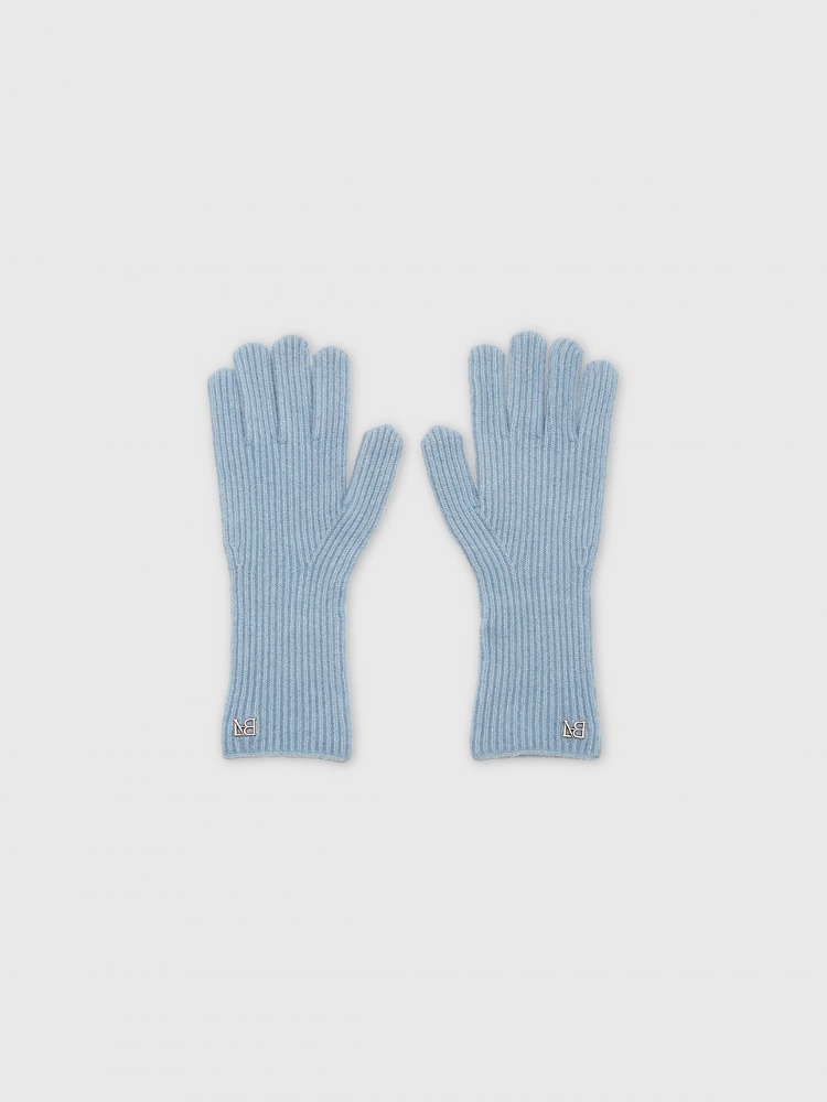 LB Ribbed Gloves Pale Blue